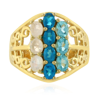 Anello in argento con Apatite Blu Neon