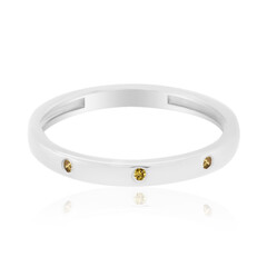Anello in argento con Diamante Giallo I3