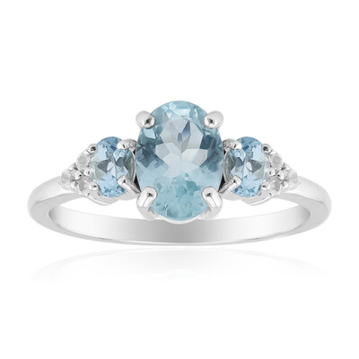 Anello in argento con Acquamarina Brasiliana