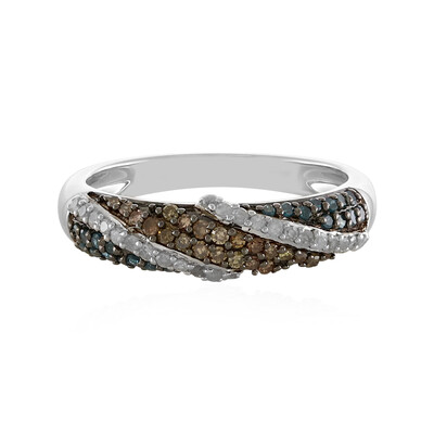 Anello in argento con Diamante Blu I4