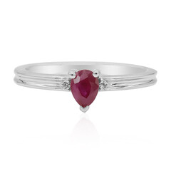 Anello in argento con Rubino della Birmania