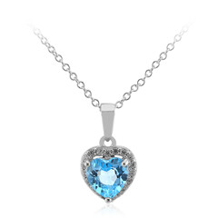 Collana in argento con Topazio Blu Svizzero