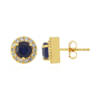 Orecchini in argento con Zaffiro Blu del Madagascar