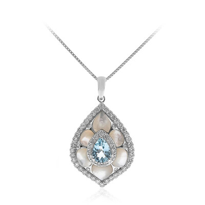 Collana in oro con Acquamarina Brasiliana AAA (CIRARI)