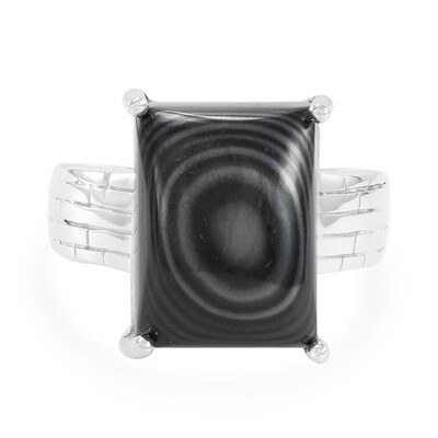 Anello da uomo in argento con Psilomelano