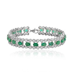 Bracciale in argento con Smeraldo Zambia