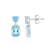 Orecchini in argento con Topazio Blu Svizzero