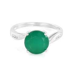 Anello in argento con Calcedonio Verde