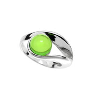 Anello in argento con Ambra Verde Colombiana