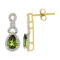 Orecchini in argento con Tormalina Verde
