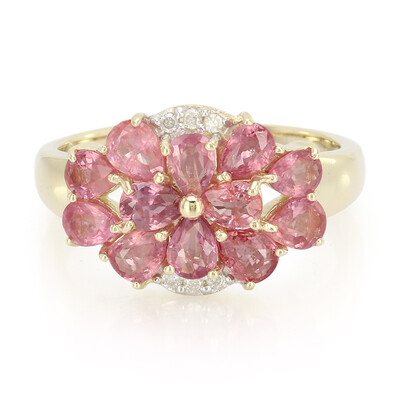 Anello in oro con Zaffiro Padparadscha (non riscaldato)