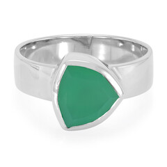 Anello in argento con Calcedonio Verde