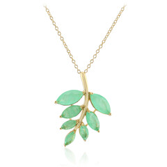 Collana in argento con Quarzo verde pastello