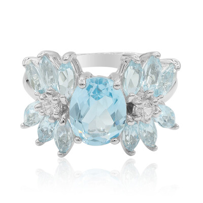 Anello in argento con Topazio Blu Cielo