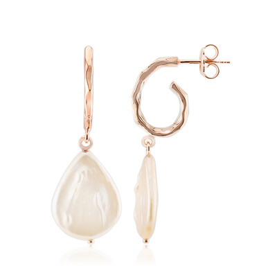Orecchini in argento con Perla Ming color Pesca (TPC)