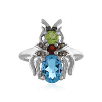 Anello in argento con Topazio Blu Svizzero
