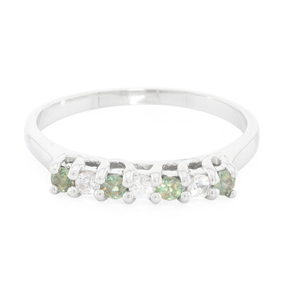 Anello in argento con Alessandrite Brasiliana e Zaffiro Bianco