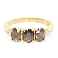Anello placcato in oro con Zircone Cioccolato