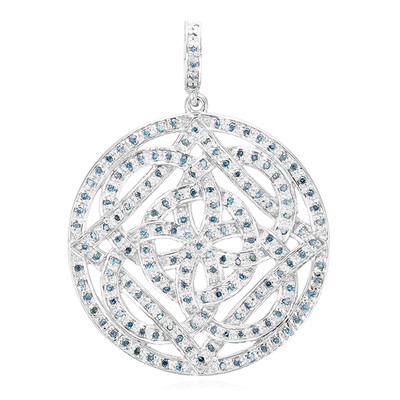 Ciondolo placcato in platino con Diamante Fancy