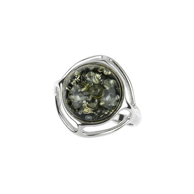 Anello in argento con Ambra Baltica (dagen)