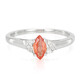 Anello placcato in platino con Zaffiro Padparadscha