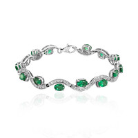 Bracciale in argento con Smeraldo Zambia