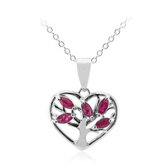 Collana in argento con Rubino della Birmania