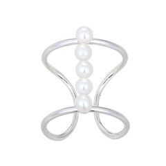 Anello in argento con Perla d'Acqua Dolce Bianca