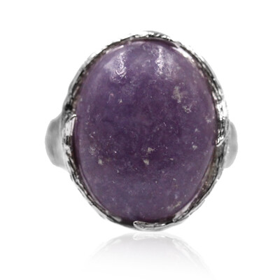 Anello in argento con Lepidolite