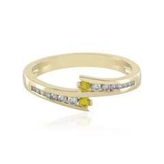 Anello in oro con Diamante Giallo I1