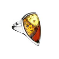 Anello in argento con Ambra Baltica