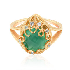 Anello in argento con Calcedonio Verde