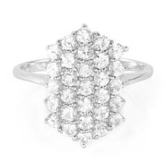 Anello in argento con Zaffiro Bianco