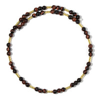 Collana rigida in acciaio con Occhio di Tigre Rosso (Riya)