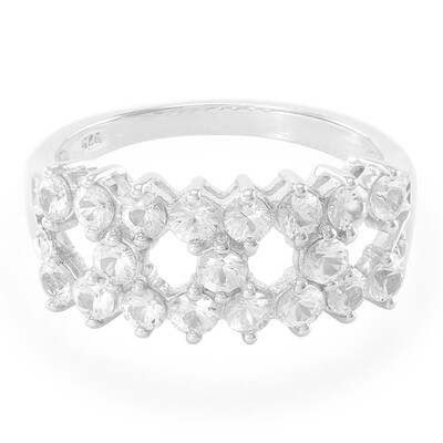 Anello in argento con Zaffiro Bianco