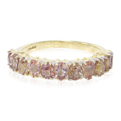 Anello in oro con Zaffiro Padparadscha (non riscaldato)