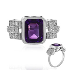 Anello in argento con Ametista Zambiana