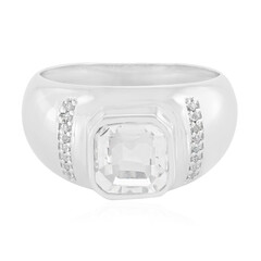 Anello da uomo in argento con Quarzo Bianco