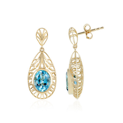 Orecchini in oro con Topazio Blu Svizzero (Ornaments by de Melo)