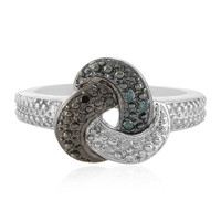 Anello in argento con Diamante Blu I3