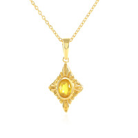Collana in argento con Zaffiro Giallo del Madagascar
