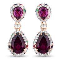 Orecchini in oro con Granato Magenta (SUHANA)