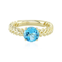 Anello in oro con Topazio Blu Svizzero (Ornaments by de Melo)