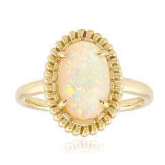 Anello in oro con Opale Bianco Brasiliano