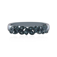 Anello in argento con Diamante Blu I2