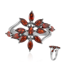 Anello in argento con Granato Mozambico