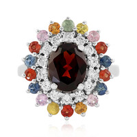 Anello in argento con Granato Mozambico