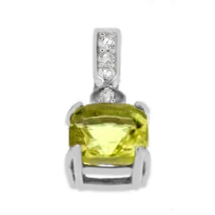 Ciondolo in argento con Quarzo Ouro Verde