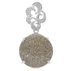 Ciondolo in argento con Quarzo Glitter Platino