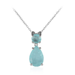 Collana in argento con Quarzo blu pastello